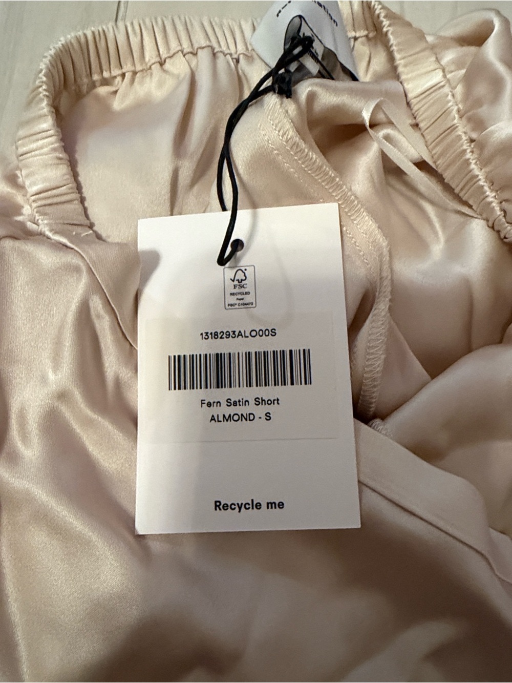 Reformation Almond Satin Shorts with Lace Trim - Picture 4 of 6